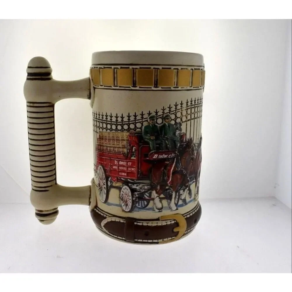 Budweiser Clydesdale Hitch Series Stein Collectible Beer Cup Stables Horses 1996